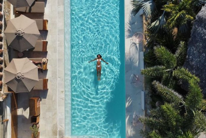 Woman in pool