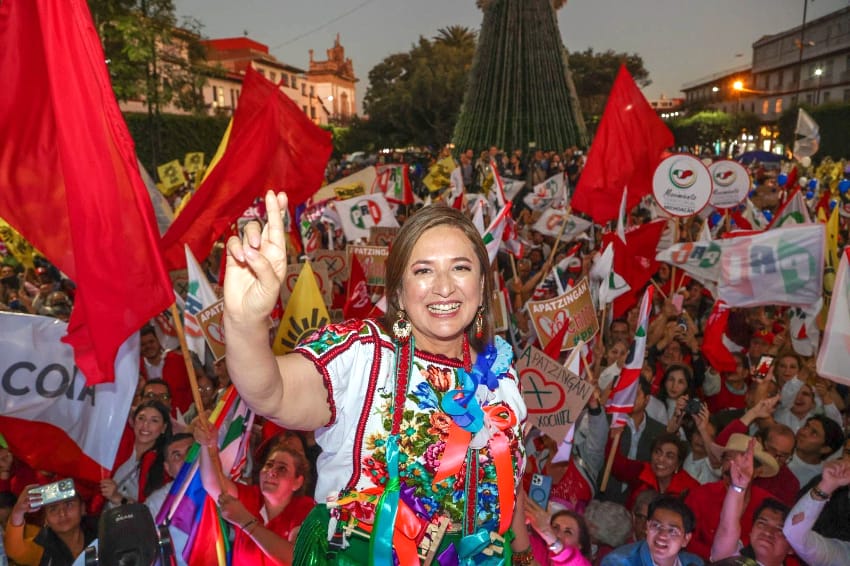 Xóchitl Gálvez at a rally