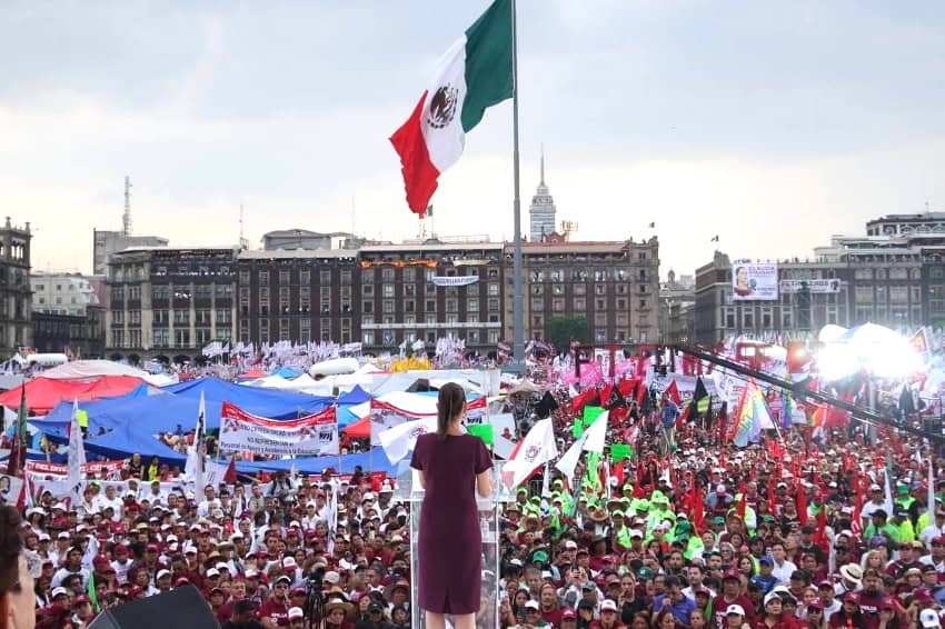 Claudia Sheinbaum in Mexico City Zócalo