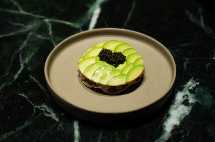 A desert prepared by the Mexico City restaurant Em, a one-star Michelin restaurant