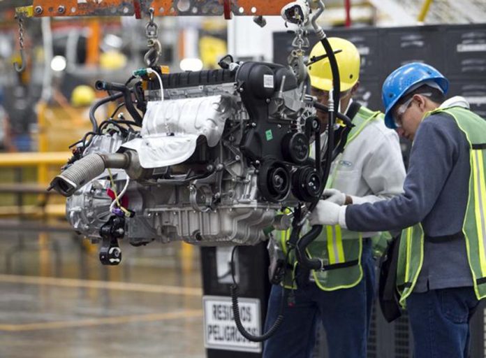 Employees at a Ford Motor Company factory in Chihuahua