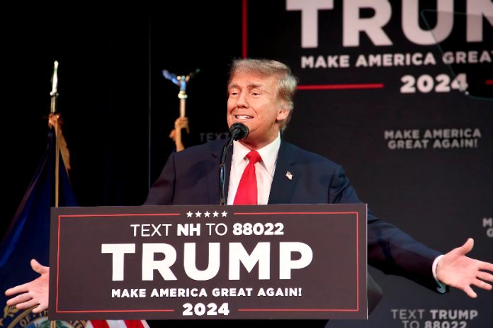 Former president Donald Trump at a campaign rally