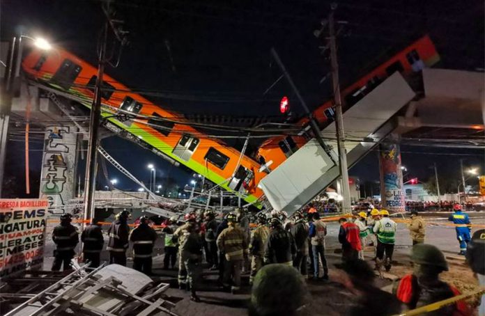 The metro car after Monday night's accident.