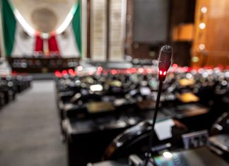 The Mexican Chamber of Deputies, the lower house of Mexico's Congress, in the San Lazaro Legislative Palace.