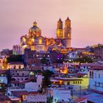 The town of Taxco at sunset