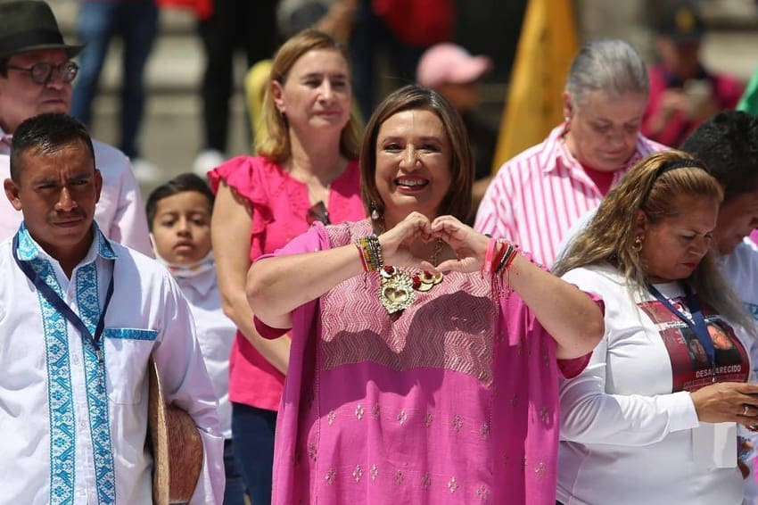 Xóchitl Gálvez at a rally