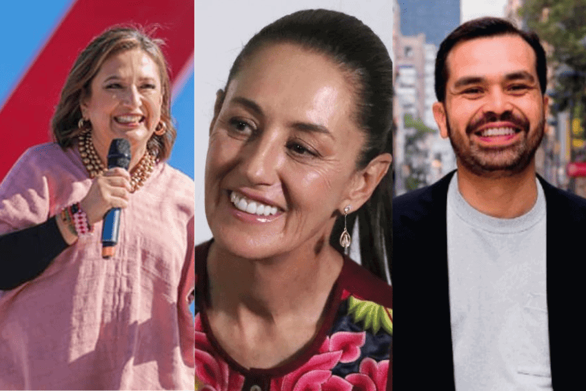 Xóchitl Gálvez, Claudia Sheinbaum and Jorge Álvarez Máynez