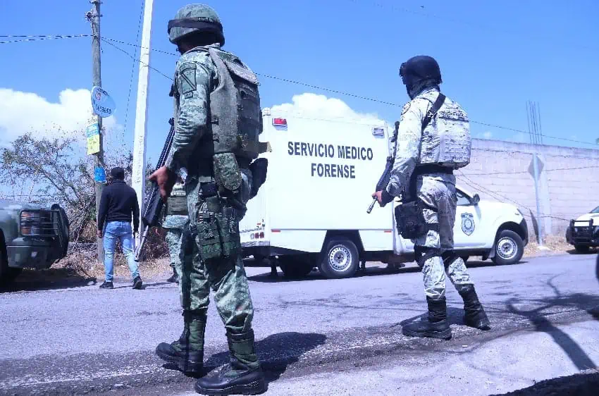 Soldiers at a crime scene